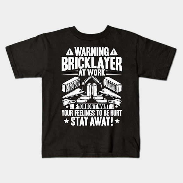 Brickmason Brick Mason Bricklayer Gift Present Kids T-Shirt by Krautshirts